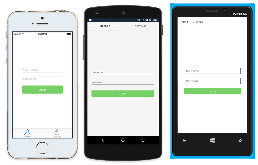 Xamarin.Forms Button class example. Source: https://www.xamarin.com/forms.